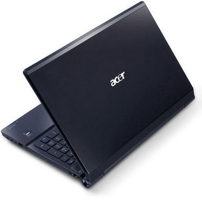 ноутбук Acer Aspire Ethos 5951G - черная алюминиевая крышка вид сзади ноутбука Aspire Ethos 5951G
