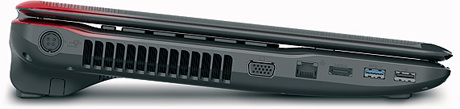 разъемы с левой стороны ноутбука Toshiba Qosmio X775 левая сторона Toshiba Qosmio X775