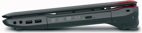 разъемы с правой стороны ноутбука Toshiba Qosmio X775 правая сторона Toshiba Qosmio X775