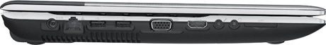 Samsung RV720 – разъемы и порты слева порты слева ноутбука Samsung RV720