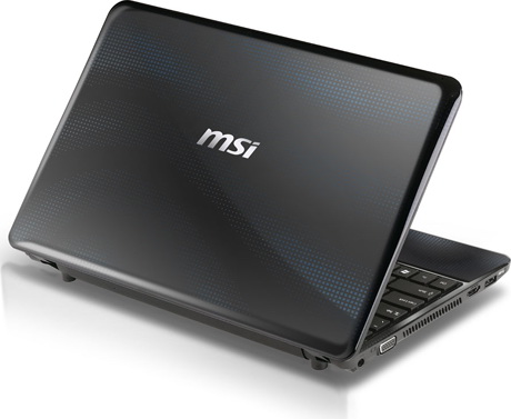 обратная сторона нетбука MSI Wind U270 нетбук MSI Wind U270 вид сзади