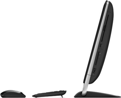 вид справа моноблока HP TouchSmart 520 моноблок HP TouchSmart 520 разъемы сбоку