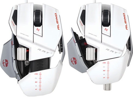 Cyborg R.A.T. 7 Albino - можно изменять длину и ширину настраиваемая мышь Cyborg R.A.T. 7 Albino