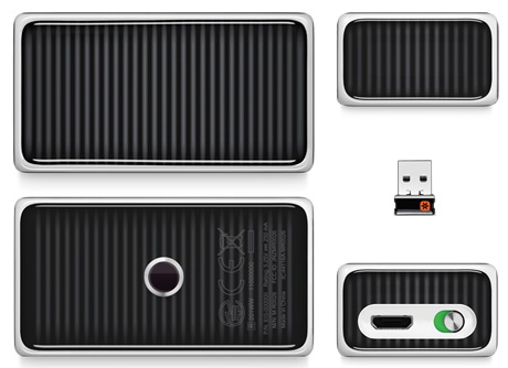 Logitech Cube мышь с миниатюрным приемником вид Logitech Cube
