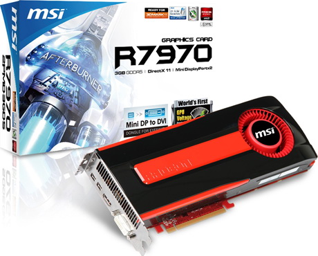 видеокарта MSI R7970-2PMD3GD5 в коробке видеокарта MSI R7970-2PMD3GD5