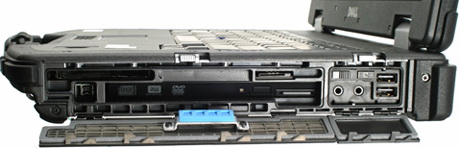 разъемы на правой стороне ноутбука Dell Latitude E6400 XFR Dell Latitude E6400 XFR порты справа