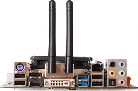 ZOTAC D2700-ITX WiFi Supreme порты и разъемы на задней панели ZOTAC D2700-ITX WiFi Supreme вид сзади