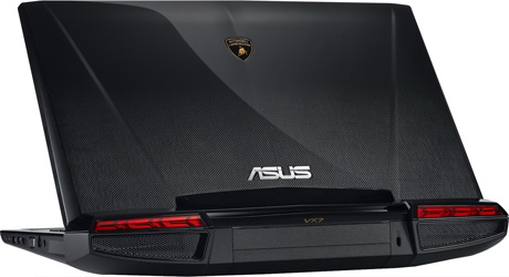 ASUS Lamborghini VX7Sx фонари сзади как у настоящего автомобиля Ноутбук ASUS Lamborghini VX7Sx вид сзади