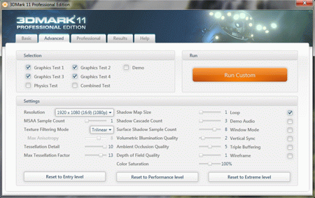 настройки 3Dmark 11 настройки 3Dmark 11