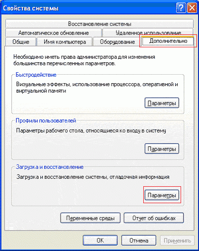 Свойства системы Windows XP Windows XP свойства системы