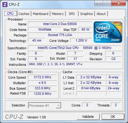 утилита CPU-Z утилита CPU-Z